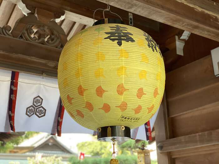 Paper lantern at Kushida Shrine