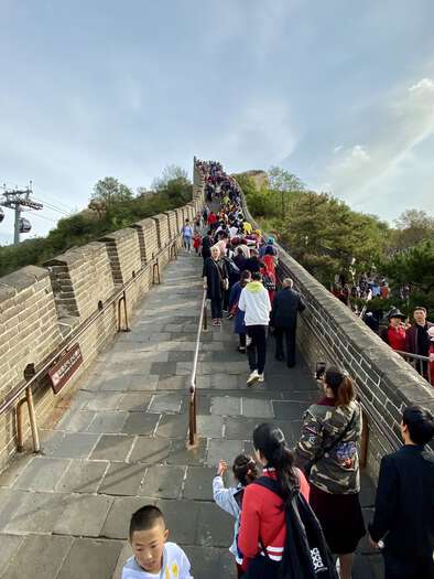 People walking up the Great Wall of China