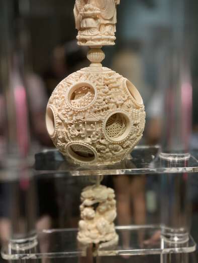 Ornate carved marble ball